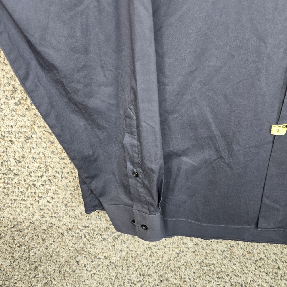 Van Heusen Dress Shirt Mens 16.5 36/37 Gray Button Up Flex Collar Regular Fit - Picture 3 of 7